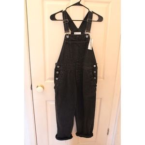 Black Denim Overalls